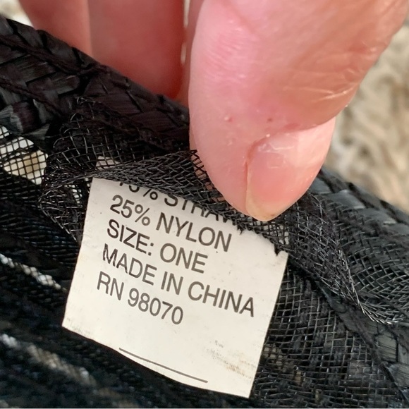 Vintage Black Straw Hat - Picture 7 of 7